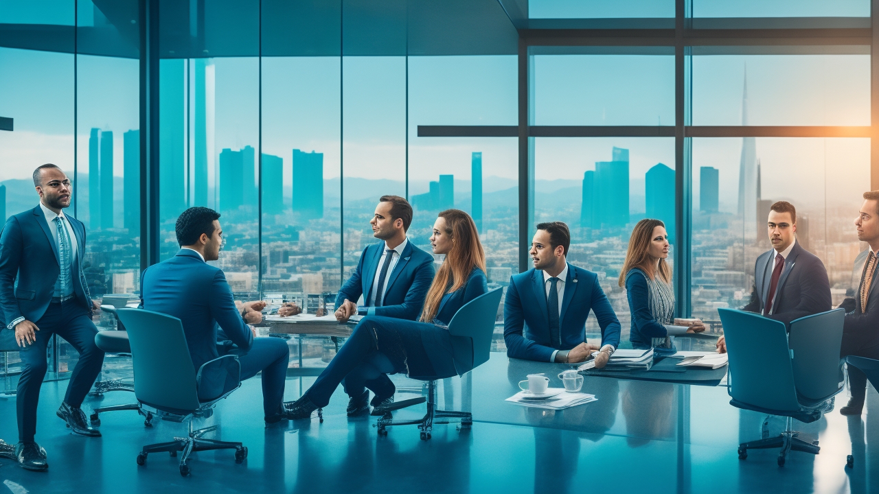 A professional, cinematic photo of a diverse international business team collaborating in a modern Turkish office, with cityscape views symbolizing market entry and global hiring, emphasizing connection, compliance, and fast-paced growth without visible logos or text.